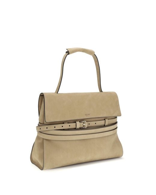 Moschino White Handbag Tie Me Calf Leather