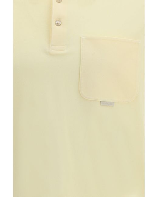 Moncler Yellow Cotton Piquã Polo Shirt for men
