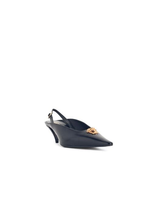Versace Blue 'La Medusa' Lear Slingbacks