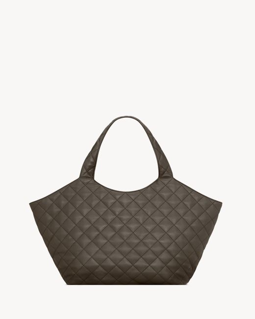 Saint Laurent Gray Icare Medium Shoulder Bag