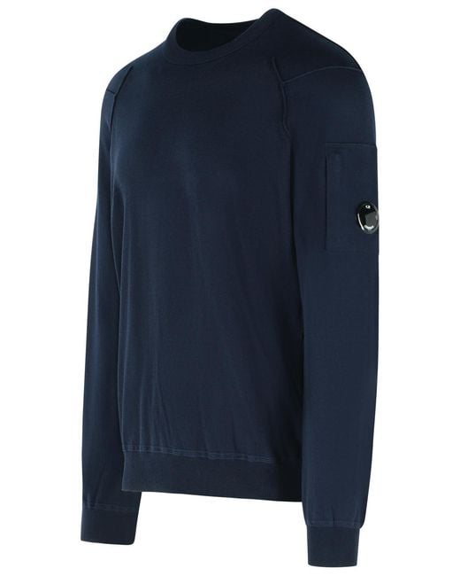 C P Company Blue Cotton Sweater for men