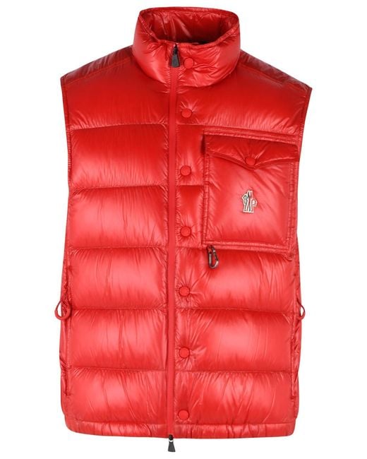 Moncler Red 'Uychi' Foldable Polyamide Padded Vest for men