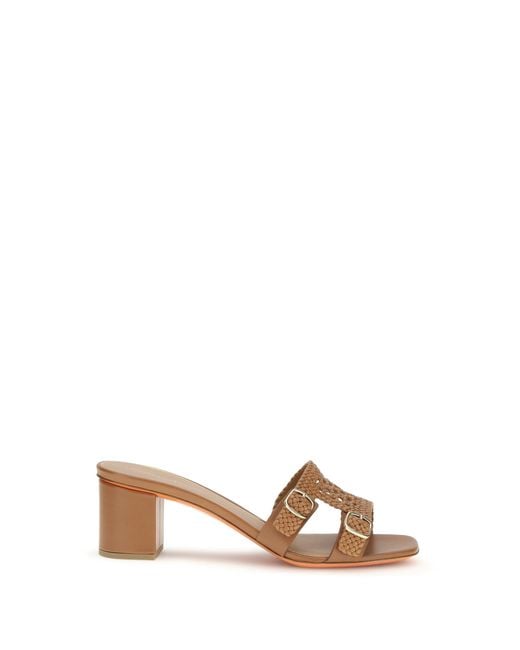 Santoni Natural Woven Leather Sandals