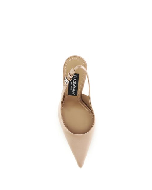 Dolce & Gabbana White Satin Slingback Pumps