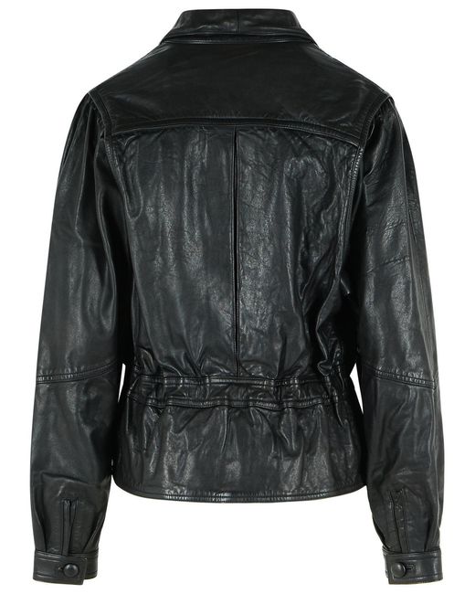 Isabel Marant Black 'Tressy' Leather Jacket