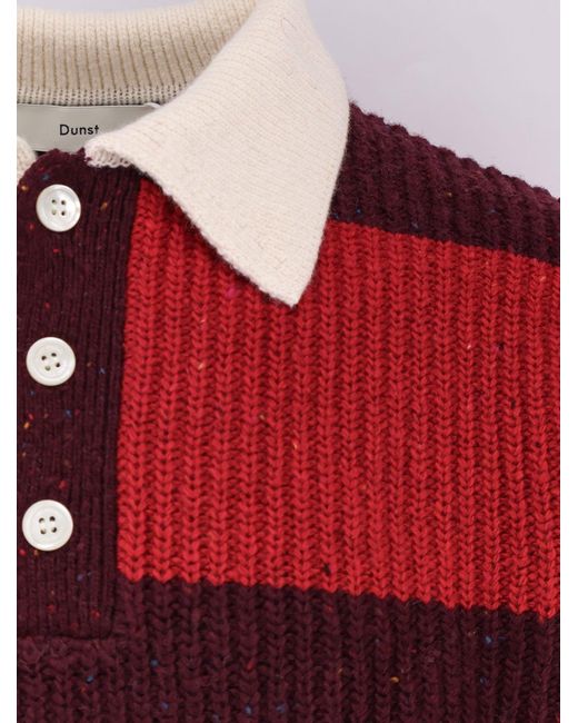 DUNST Red Chunky Rugby Sweater Wool-Blend for men
