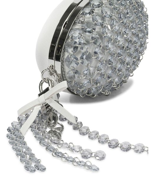 Self-Portrait Gray Clutch With Crystals