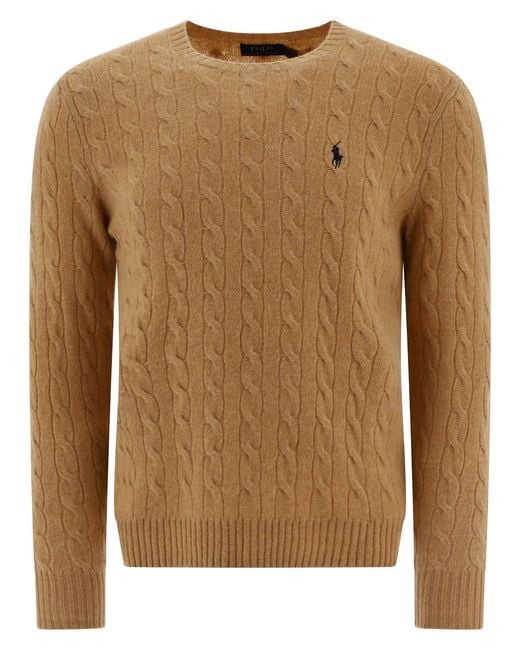 Polo Ralph Lauren Brown Cashmere Blend Cable Sweater for men