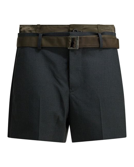 Sacai Black X Suiting" Formal Shorts