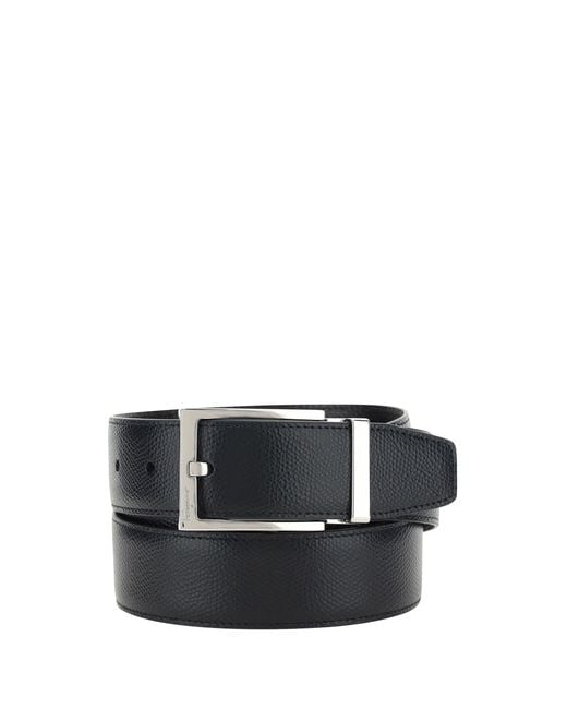 Ferragamo White Reversible Leather Belt for men