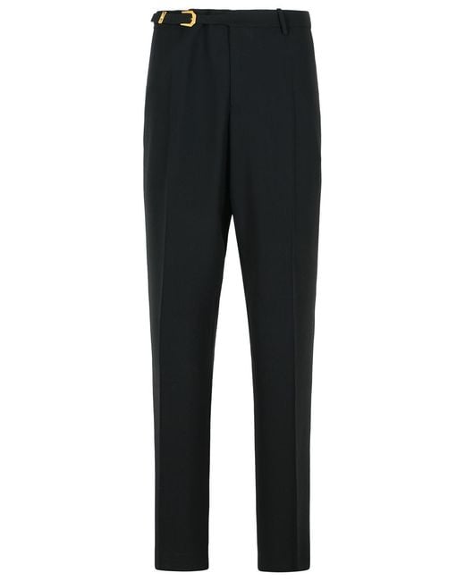 Versace Black Virgin Wool Blend Patalone
