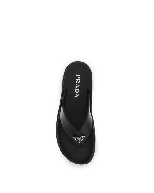 Prada White Leather Flip-Flop Sandals for men