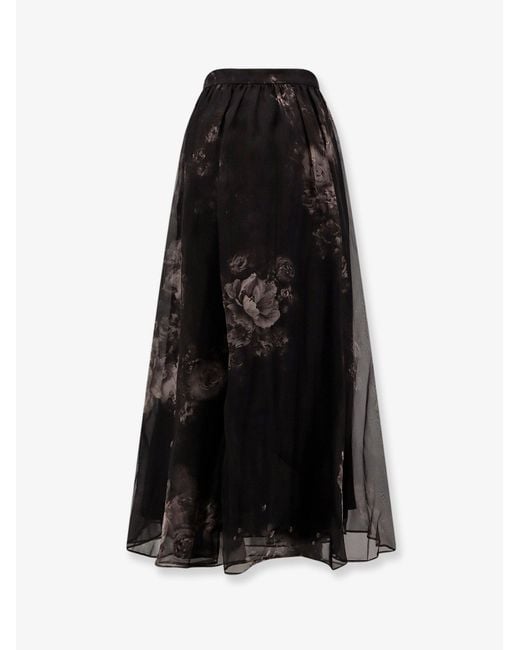 Zimmermann Black Hypnotic Maxi Skirt Silk Long Skirt