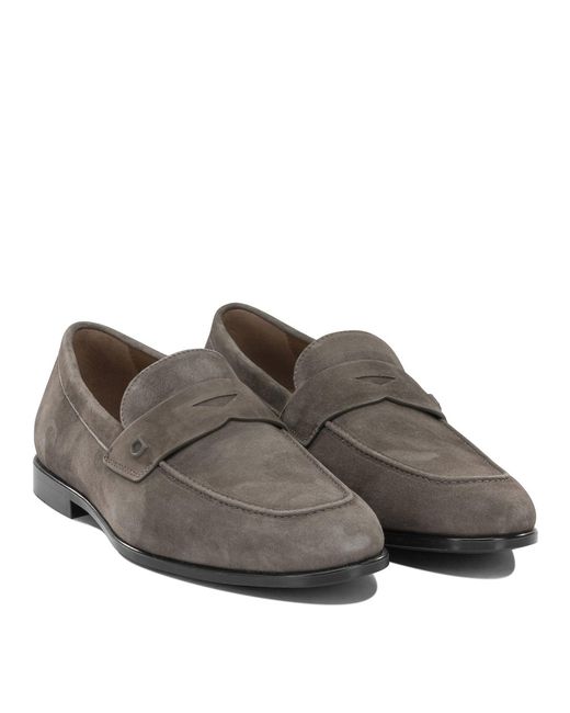 Ferragamo Gray "Tiberio" Moccasins for men
