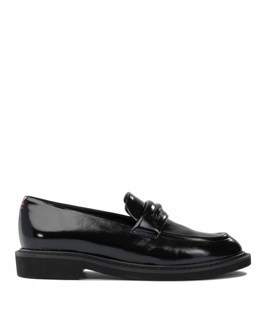 Halmanera Black Glossy Leather Loafers Loafers & Slippers