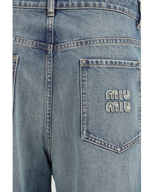 Miu Miu Blue Regular-Fit Denim Jeans