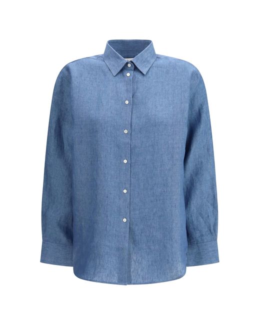 Rohe Blue Linen Shirt Ocean