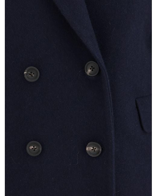 Aftercoat Blue Double-Breasted Blazer Cashmere