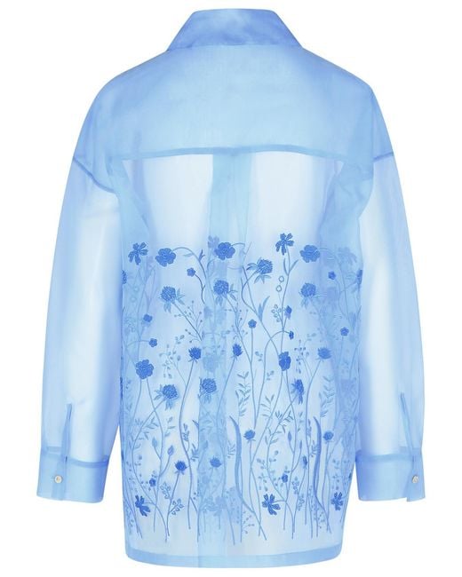 P.A.R.O.S.H. Blue P.A.R.O..H. 'Fiori' Silk Shirt for men
