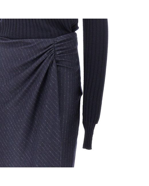 Pinko Blue Knitted Midi Dress