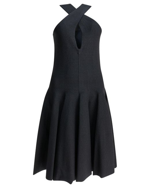 Alaïa Blue Alaïa Short Flared Dress