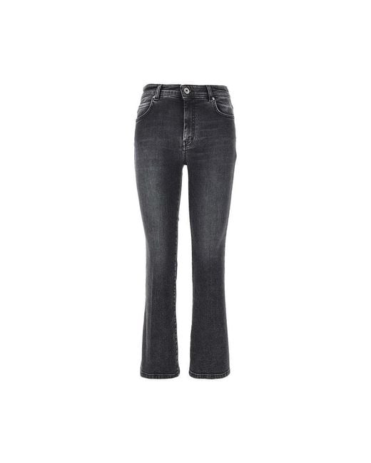 Weekend by Maxmara Gray Stretch Denim Cropped Jeans