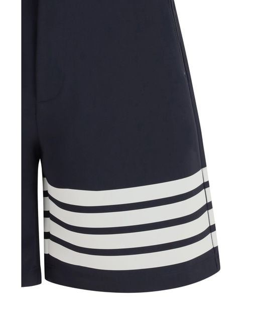 Thom Browne Blue 4-Bar Technical Shorts for men
