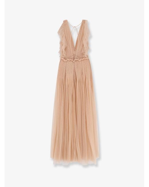 Elisabetta Franchi White Evening Gown Rhinestones