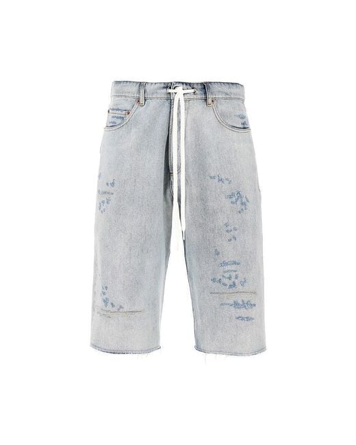 MM6 by Maison Margiela Gray Distressed Denim Shorts for men