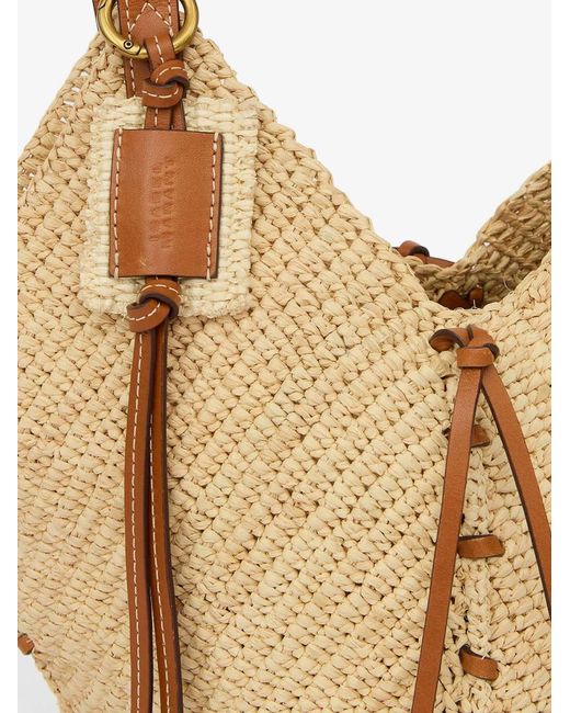 Isabel Marant Natural Losange Raffia Shoulder Bag