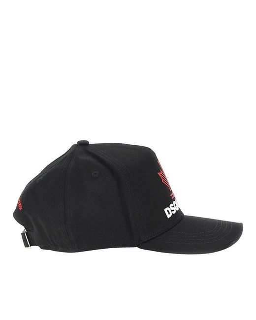 DSquared² Black Baseball Cap With Logo for men