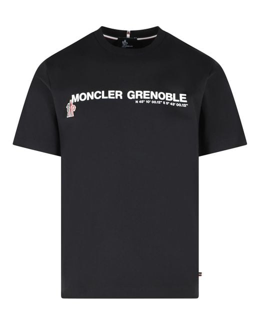 Moncler Black Stretch Cotton T-Shirt for men