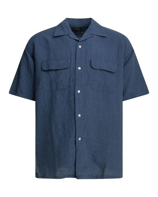 Beams Plus Blue Casual Linen Shirt
