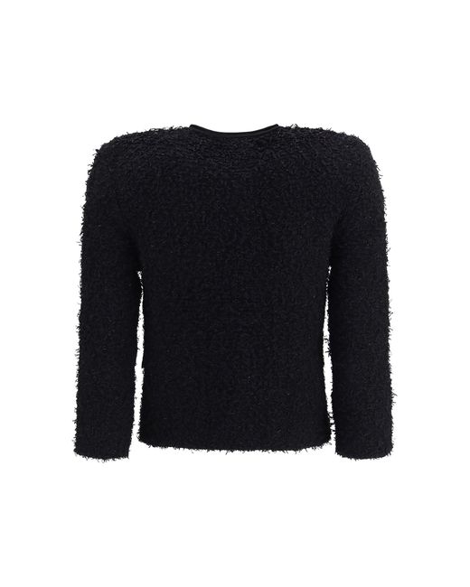 Balmain Black Double-Breasted Tweed Cropped Jacket With Logo Buttons