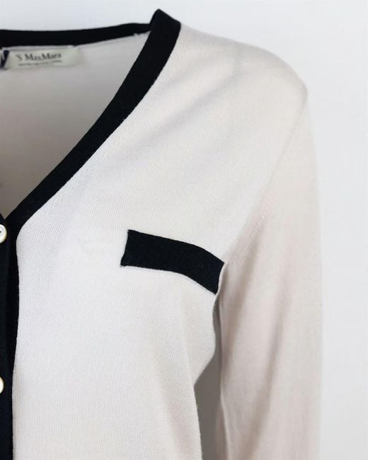Max Mara White "Kenya" Cardigan