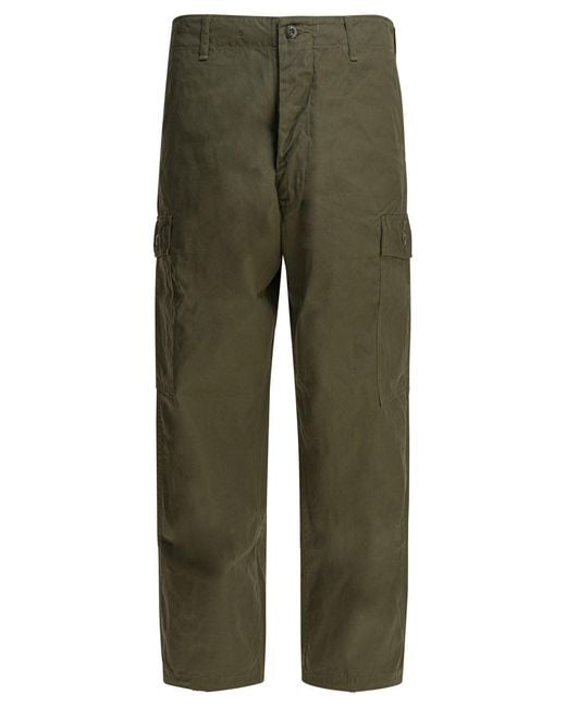 Buzz Rickson's Green Cotton Poplin Cargo Pants Trousers for men