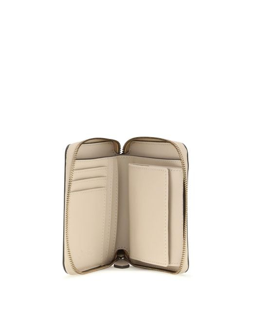 Pinko Natural Leather Zip-Around Wallet
