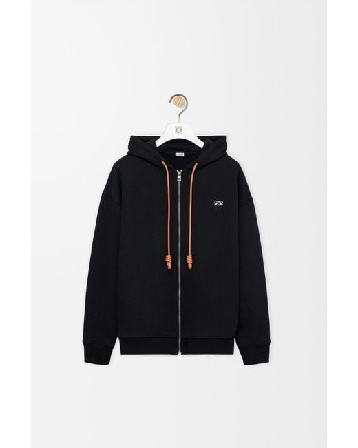 Loewe Black Zippered Hoodie for men