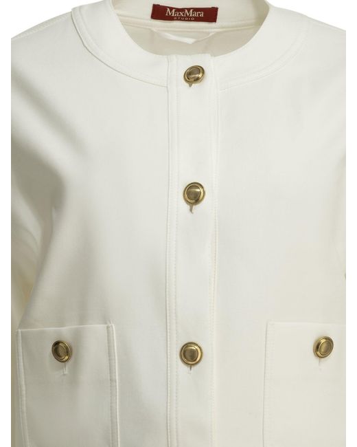 Max Mara White Cotton Lightweight Jacket