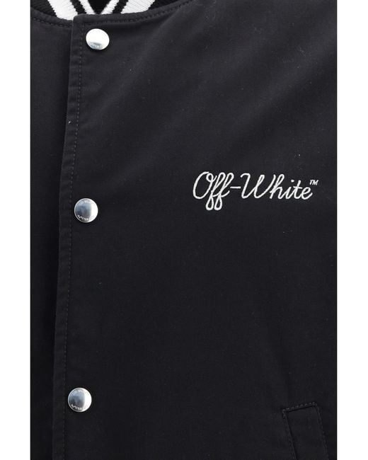 Off-White c/o Virgil Abloh Blue Script Cotgab Souvenir Varsity Jacket for men