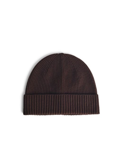 Seven Gauge Brown Wool Beanie for men