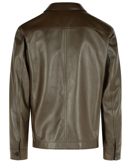 Tom Ford Green Tobacco Leather Jacket