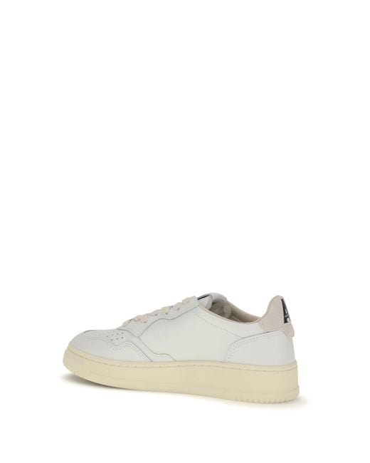 Autry White Medalist Low Leather Sneakers