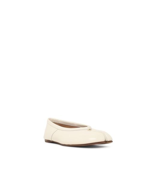 Maison Margiela Natural 'Tabi' Leather Ballet Flats