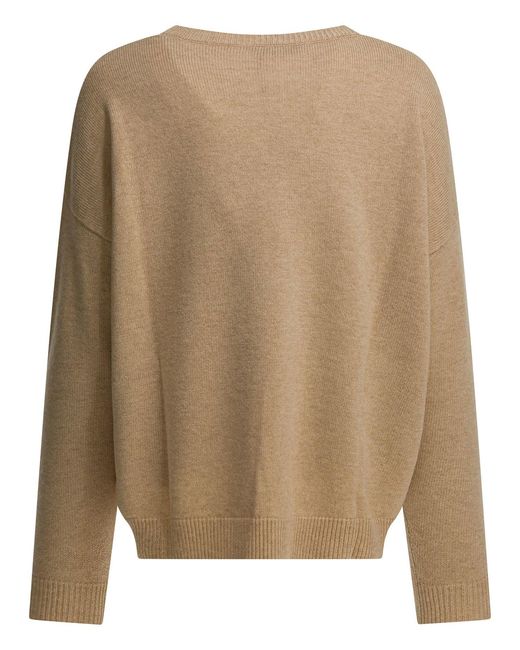 Max Mara Natural Wool Cashmere Crewneck Knitwear