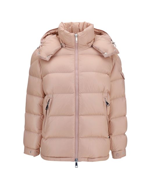 Moncler Pink Maire Short Hooded Down Jacket Pastel