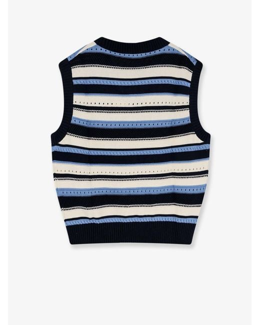 DUNST Blue Sleeveless Cotton Sweater
