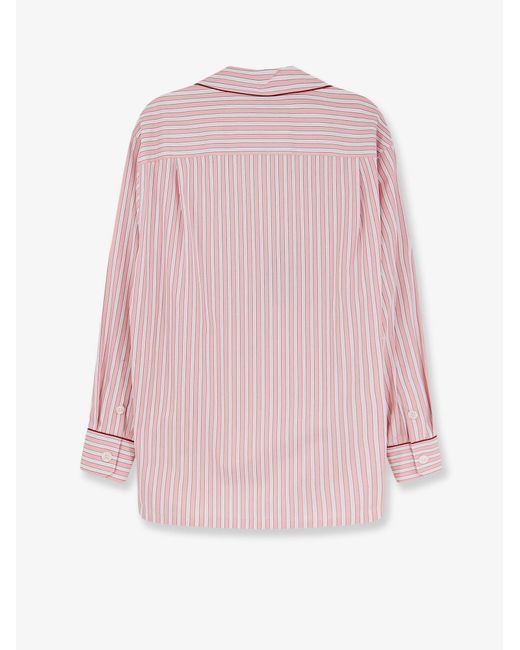 Dolce & Gabbana Pink Dolce & Gabbana Striped Cotton Pajama Shirt