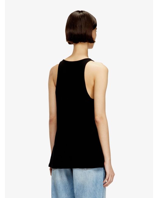 DIESEL Black Ribbed Cotton Tank Top