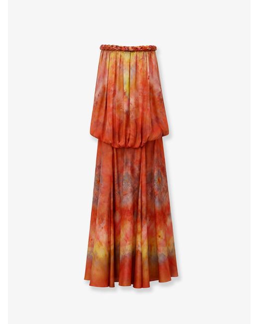 Zimmermann Red Bandeau Gown Luna Twist Silk